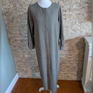Solika Solene Shirtdress Green Modest Kaftan Granola Prairie Minimalist Sz M